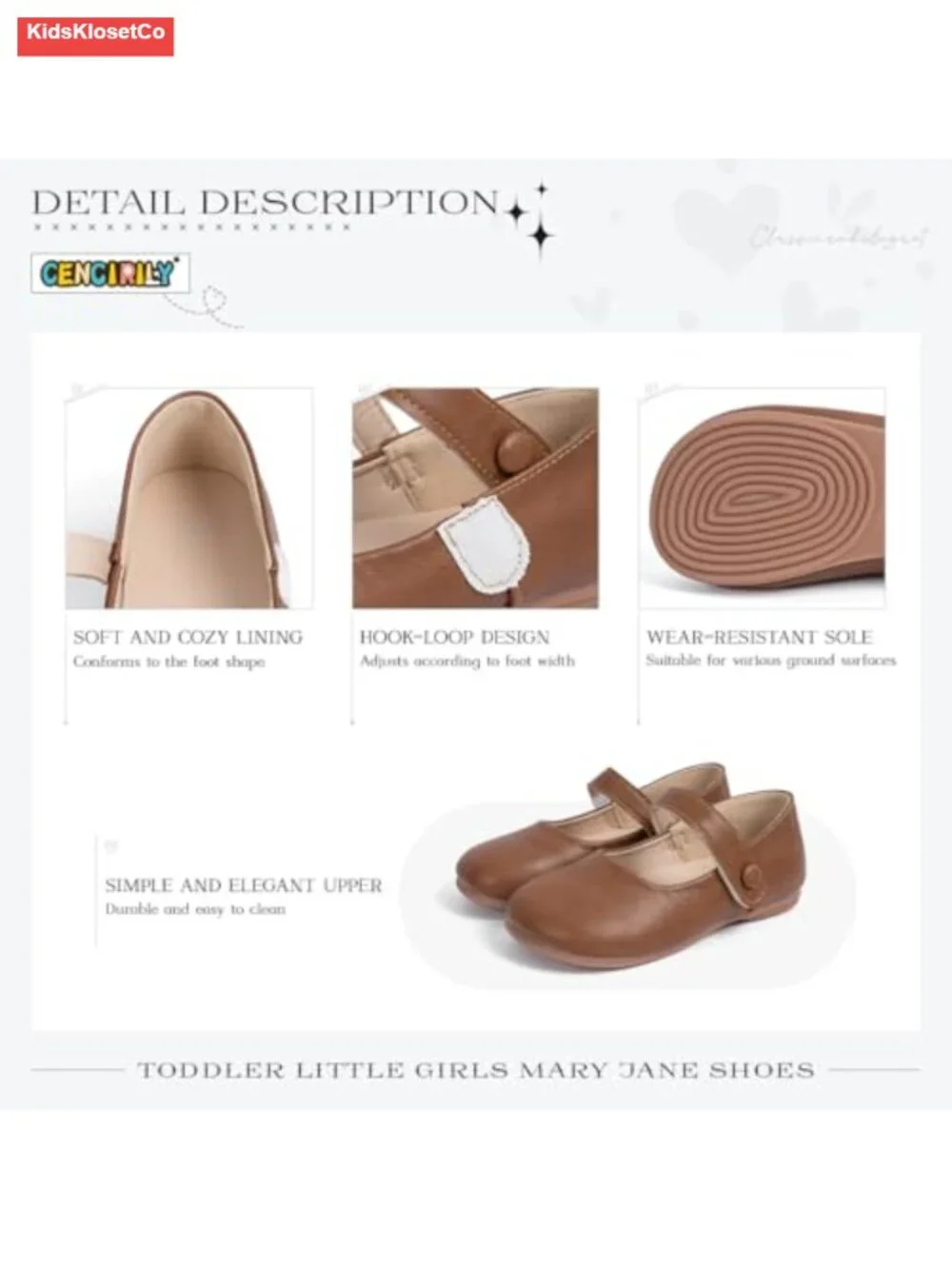 Toddler Girl Mary Jane Ballet Flats Dress Shoes Bow Pearls